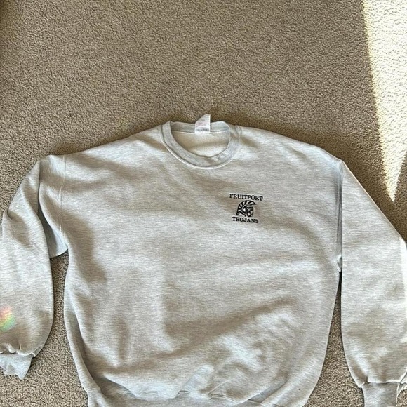 Grey Fruitport‎ Trojans crewneck sweatshirt #Trojans - Picture 1 of 5